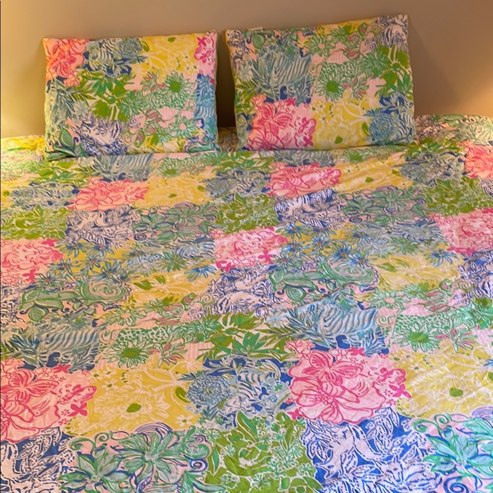 Lilly Pulitzer for Pottery Barn  Full / Queen Comforter Set  Cheek to Cheek - Picture 2 of 11